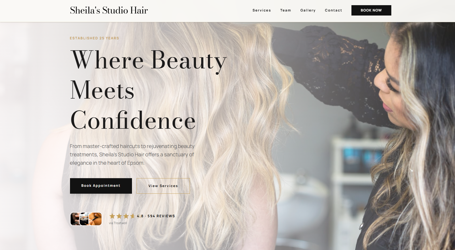 Sheila's Studio Hair Homepage: Custom Web Design by Techfy Solutions